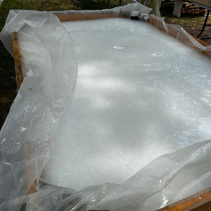 Cotton slurry prior to becoming pulled into a sheet